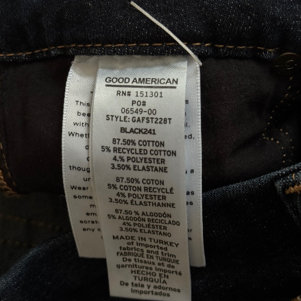 Good American Stretchy Classic Dark Blue Women's Jeans size 00-4 - Picture 4 of 4
